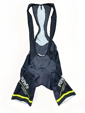 CUORE Padded Cycling Bib Shorts Mens M Yellow Black Bicycle